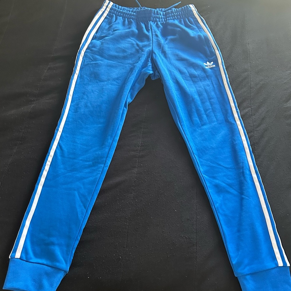 adidas Original Men Blue Joggers with White Stripes